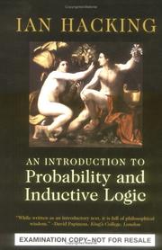 Cover of: An Introduction to Probability and Inductive Logic Desk Examination Edition