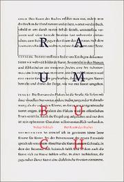 Cover of: Der Raum Des Buches