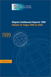 Cover of: Dispute Settlement Reports 1999 (World Trade Organization Dispute Settlement Reports)