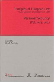 Cover of: Personal Security (Principles of European Law)