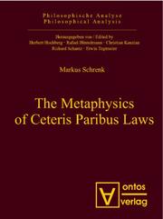 Cover of: The Metaphysics of Ceteris Paribus Laws (Philosophische Analyse / Philosophical Analysis)