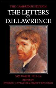 Cover of: The Letters of D. H. Lawrence (The Cambridge Edition of the Letters of D. H. Lawrence)