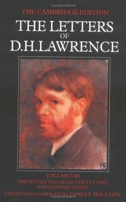 Cover of: The Letters of D. H. Lawrence (The Cambridge Edition of the Letters of D. H. Lawrence) by David Herbert Lawrence