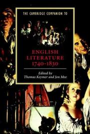 Cover of: The Cambridge Companion to English Literature, 17401830 (Cambridge Companions to Literature)