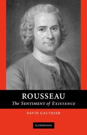 Cover of: Rousseau: The Sentiment of Existence