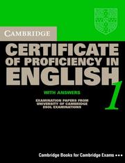 Cover of: Cambridge Certificate of Proficiency in English 1 Self-Study Pack: Examination papers from the University of Cambridge Local Examinations Syndicate (CPE Practice Tests)