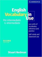 Cover of: English Vocabulary in Use Pre-intermediate and Intermediate (Vocabulary in Use) by Stuart Redman