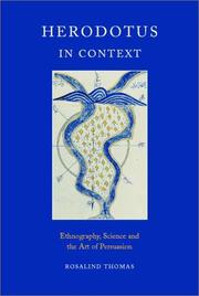 Cover of: Herodotus in Context: Ethnography, Science and the Art of Persuasion