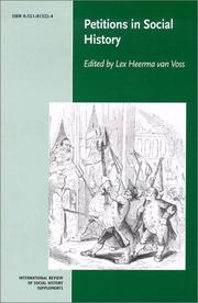 Cover of: Petitions in social history