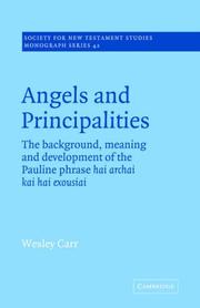 Cover of: Angels and Principalities by A. Wesley Carr
