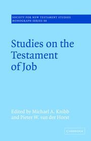 Cover of: Studies on the Testament of Job (Society for New Testament Studies Monograph Series)