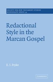 Cover of: Redactional Style in the Marcan Gospel