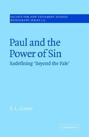 Cover of: Paul and the Power of Sin | T. L. Carter
