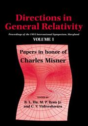 Cover of: Directions in General Relativity: Proceedings of the 1993 International Symposium, Maryland by 