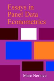 Cover of: Essays in Panel Data Econometrics