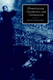 Cover of: Romanticism, Aesthetics, and Nationalism (Cambridge Studies in Romanticism)
