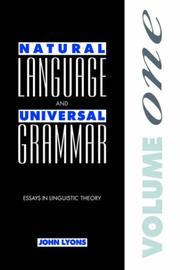 Cover of: Natural Language and Universal Grammar: Essays in Linguistic Theory