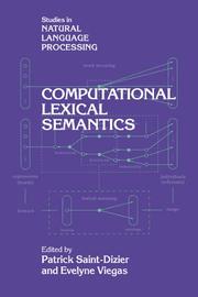 Cover of: Computational Lexical Semantics (Studies in Natural Language Processing)