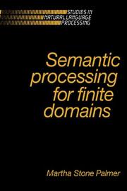 Cover of: Semantic Processing for Finite Domains (Studies in Natural Language Processing)