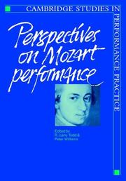 Cover of: Perspectives on Mozart Performance (Cambridge Studies in Performance Practice)