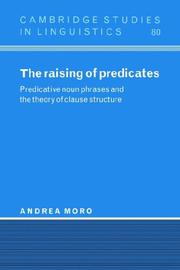 Cover of: The Raising of Predicates | Andrea Moro