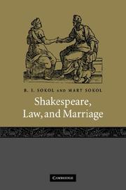 Cover of: Shakespeare, Law, and Marriage (Modern Cambridge economics) by B. J. Sokol, Mary Sokol