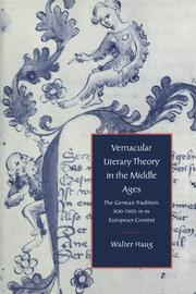 Cover of: Vernacular Literary Theory in the Middle Ages by Walter Haug