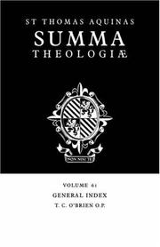 Cover of: Summa Theologiae Index by Thomas Aquinas