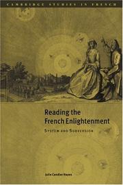 Cover of: Reading the French Enlightenment: System and Subversion (Cambridge Studies in French)