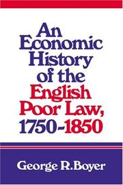 Cover of: An Economic History of the English Poor Law, 17501850