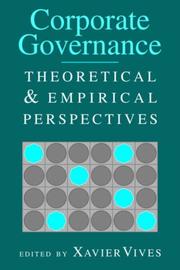 Cover of: Corporate Governance: Theoretical and Empirical Perspectives