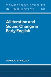 Cover of: Alliteration and Sound Change in Early English (Cambridge Studies in Linguistics)