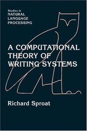 Cover of: A Computational Theory of Writing Systems (Studies in Natural Language Processing)