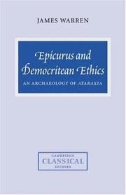 Cover of: Epicurus and Democritean Ethics: An Archaeology of Ataraxia (Cambridge Classical Studies)