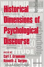 Cover of: Historical Dimensions of Psychological Discourse by 