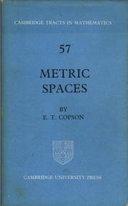 Cover of: Metric spaces