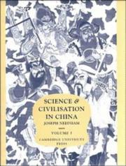 Cover of: Science and Civilisation in China, Vol. 1 by Joseph Needham