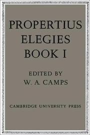 Cover of: Propertius: Elegies by Sextus Propertius, Sextus Propertius