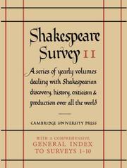 Cover of: Shakespeare Survey With Index 1-10 (Shakespeare Survey) by Allardyce Nicoll