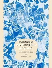 Cover of: Science & Civilisation in China Volume IV:3 by Joseph Needham