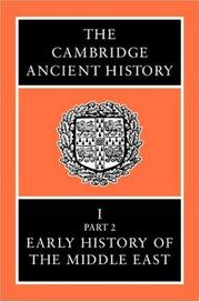 Cover of: The Cambridge Ancient History Volume 1, Part 2 by 