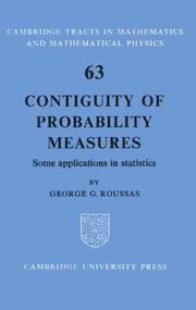 Cover of: Contiguity of probability measures: some applications in statistics