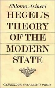 Cover of: Hegel's theory of the modern state. by Shlomo Avineri