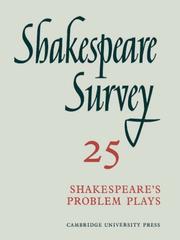 Cover of: Shakespeare Survey 25 Shakespeare's Problem Plays : An Annual Survey of Shakespearian Study and Production