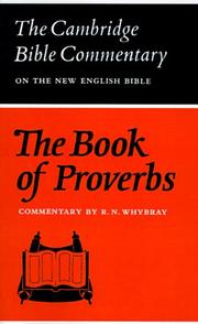 Cover of: The book of Proverbs by commentary by R. N. Whybray.