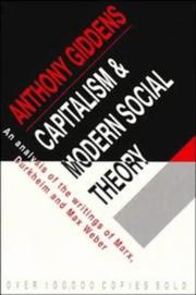Cover of: Capitalism and Modern Social Theory | Anthony Giddens