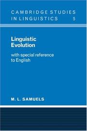 Cover of: Linguistic Evolution by M. L. Samuels