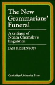 Cover of: The new grammarians' funeral: a critique of Noam Chomsky's linguistics