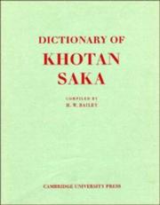 Cover of: Dictionary of Khotan Saka by Bailey, H. W.