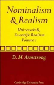 Cover of: Universals and scientific realism by D. M. Armstrong